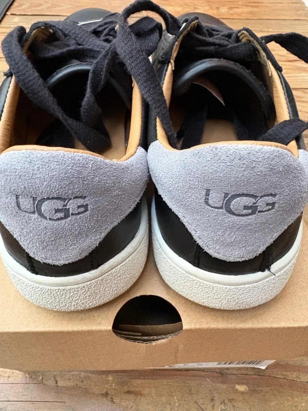 Uggs Black Leather Sneakers Size 6 - Picture 3 of 5